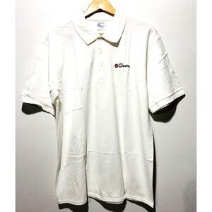 Turbotax C Port and Company polo shirt workwear white 100% cotton men XL/TG New